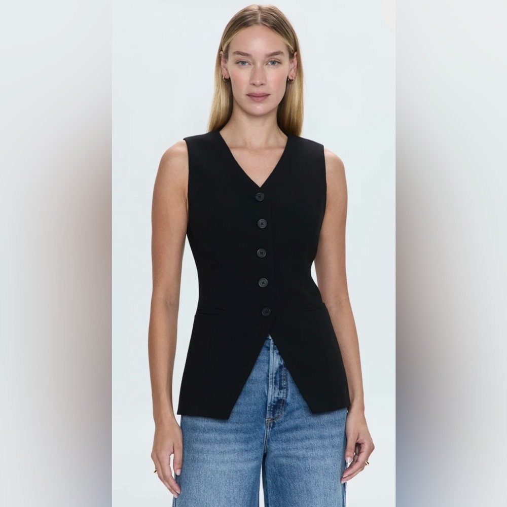 NWT Pistola Lila Black Button-Down Vest Top